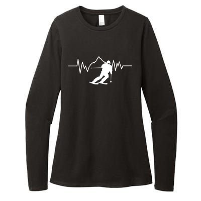 Skier Heartbeat I Alpine Cross Coutry Skiing Gift Womens CVC Long Sleeve Shirt