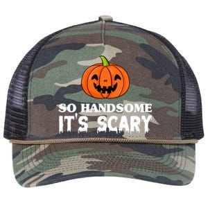 So Handsome Its Scary Funny Halloween Retro Rope Trucker Hat Cap