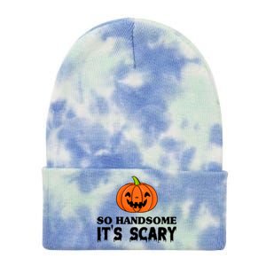 So Handsome Its Scary Funny Halloween Tie Dye 12in Knit Beanie