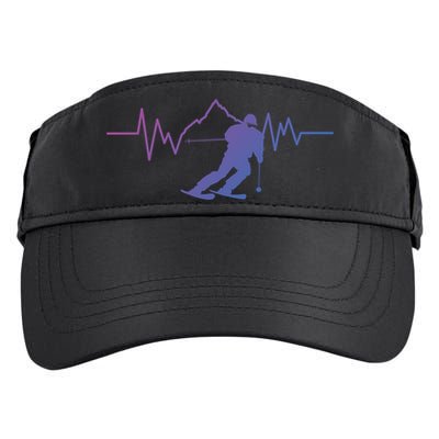 Skier Heartbeat I Alpine Cross Coutry Skiing Gift Adult Drive Performance Visor