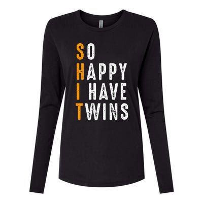 So Happy I Have Twins Design Father's Mother's Day Womens Cotton Relaxed Long Sleeve T-Shirt