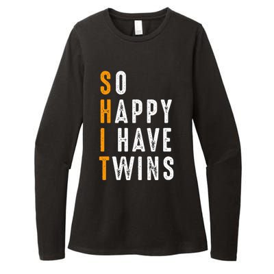 So Happy I Have Twins Design Father's Mother's Day Womens CVC Long Sleeve Shirt