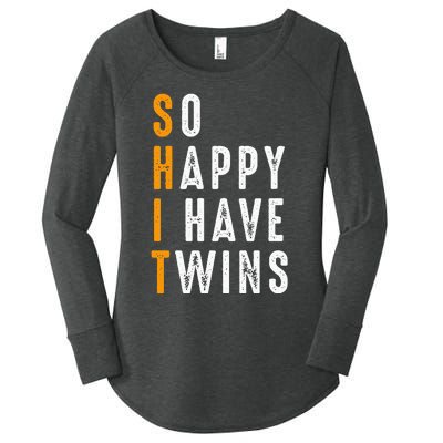 So Happy I Have Twins Design Father's Mother's Day Women's Perfect Tri Tunic Long Sleeve Shirt