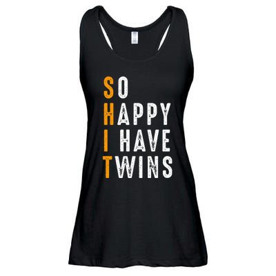 So Happy I Have Twins Design Father's Mother's Day Ladies Essential Flowy Tank