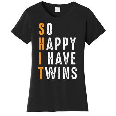 So Happy I Have Twins Design Father's Mother's Day Women's T-Shirt