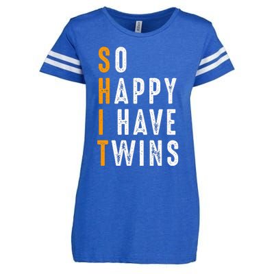 So Happy I Have Twins Design Father's Mother's Day Enza Ladies Jersey Football T-Shirt