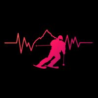 Skier Heartbeat I Alpine Cross Coutry Skiing Gift Sustainable Bucket Hat