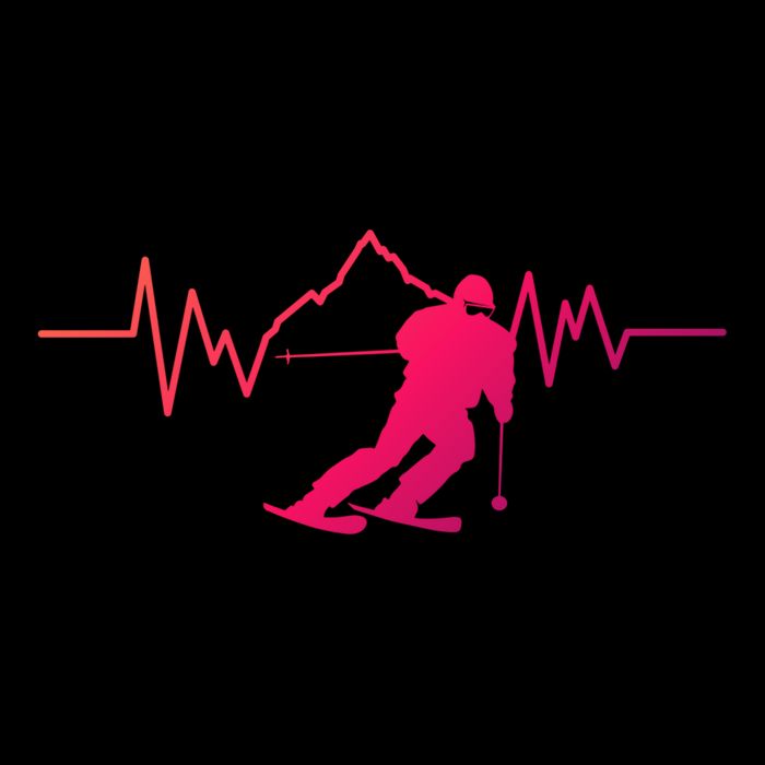 Skier Heartbeat I Alpine Cross Coutry Skiing Gift Sustainable Bucket Hat