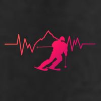 Skier Heartbeat I Alpine Cross Coutry Skiing Gift 25L Jumbo Tote