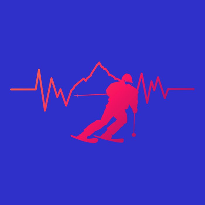 Skier Heartbeat I Alpine Cross Coutry Skiing Gift 16 in Basic Backpack