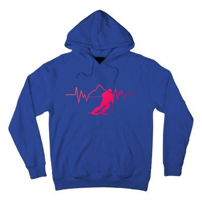 Skier Heartbeat I Alpine Cross Coutry Skiing Gift Tall Hoodie