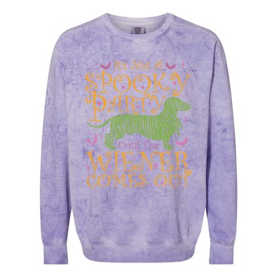 Sarcastic Halloween It’S Not A Spooky Party Until The Wiener Gift Colorblast Crewneck Sweatshirt