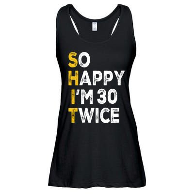 So Happy Im 30 Twice Funny 60th Birthday Ladies Essential Flowy Tank