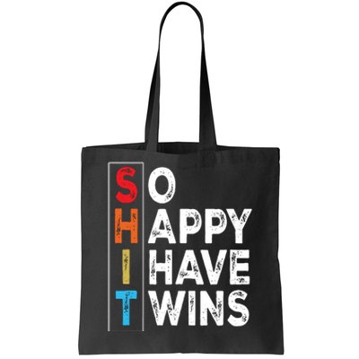 So Happy I Have Twins Funny Mothers Day Fathers Day Mom Dad Tank Top Tote Bag