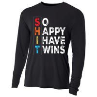 So Happy I Have Twins Funny Mothers Day Fathers Day Mom Dad Tank Top Cooling Performance Long Sleeve Crew