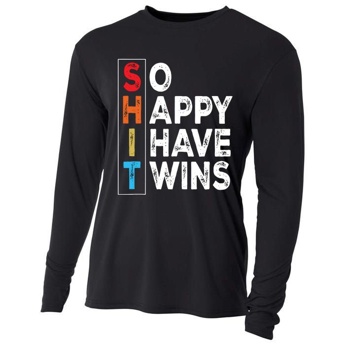 So Happy I Have Twins Funny Mothers Day Fathers Day Mom Dad Tank Top Cooling Performance Long Sleeve Crew