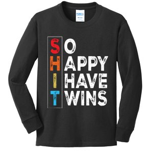 So Happy I Have Twins Funny Mothers Day Fathers Day Mom Dad Tank Top Kids Long Sleeve Shirt