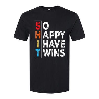 So Happy I Have Twins Funny Mothers Day Fathers Day Mom Dad Tank Top Softstyle® CVC T-Shirt