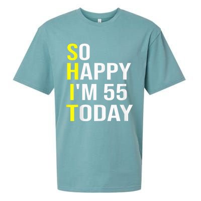 So Happy I'm 55 Today Fifty Five Years Old 55th Birthday Sueded Cloud Jersey T-Shirt