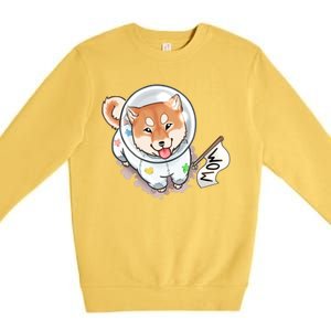 Shiba Inu Astronaut Cute Mom Premium Crewneck Sweatshirt