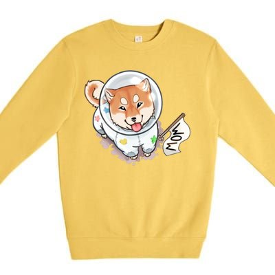 Shiba Inu Astronaut Cute Mom Premium Crewneck Sweatshirt