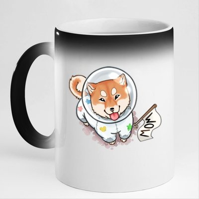 Shiba Inu Astronaut Cute Mom 11oz Black Color Changing Mug