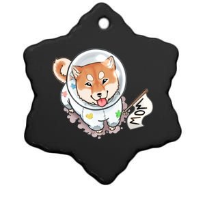 Shiba Inu Astronaut Cute Mom Ceramic Star Ornament