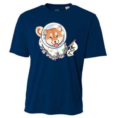 Shiba Inu Astronaut Cute Mom Cooling Performance Crew T-Shirt