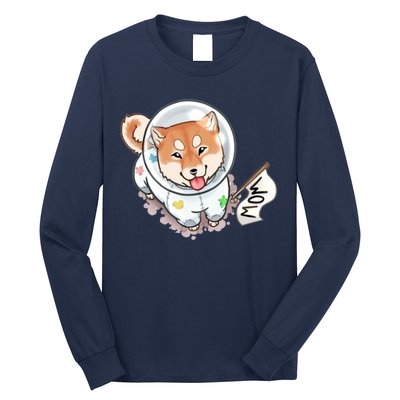 Shiba Inu Astronaut Cute Mom Long Sleeve Shirt