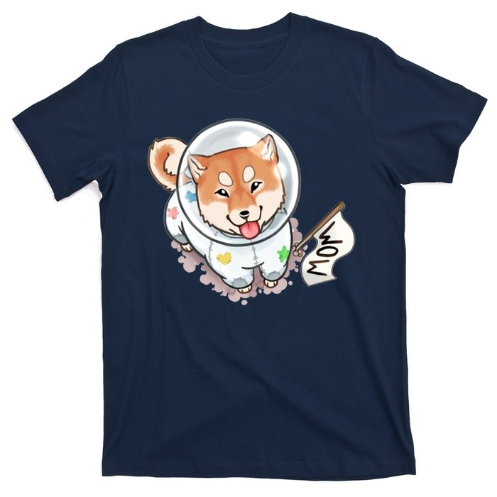 Shiba Inu Astronaut Cute Mom T-Shirt