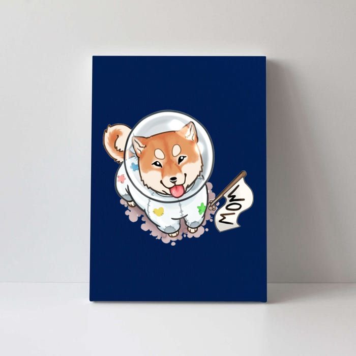 Shiba Inu Astronaut Cute Mom Canvas