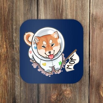 Shiba Inu Astronaut Cute Mom Coaster