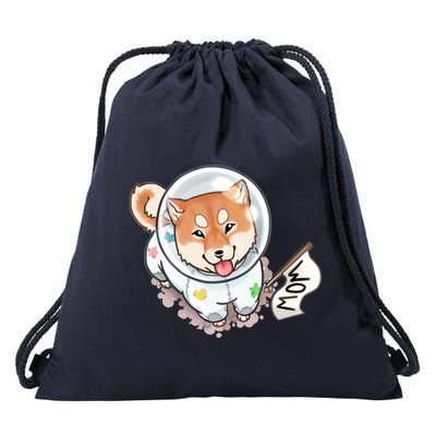 Shiba Inu Astronaut Cute Mom Drawstring Bag