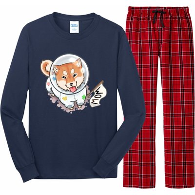 Shiba Inu Astronaut Cute Mom Long Sleeve Pajama Set