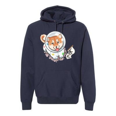 Shiba Inu Astronaut Cute Mom Premium Hoodie