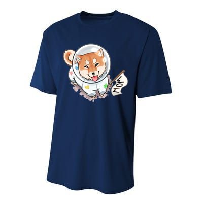 Shiba Inu Astronaut Cute Mom Performance Sprint T-Shirt