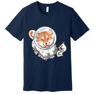 Shiba Inu Astronaut Cute Mom Premium T-Shirt