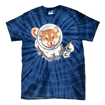 Shiba Inu Astronaut Cute Mom Tie-Dye T-Shirt