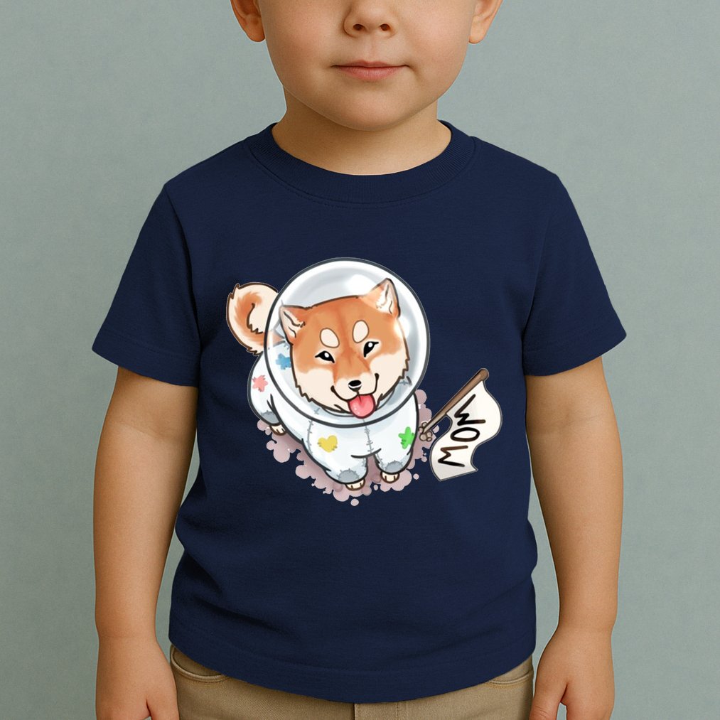 Shiba Inu Astronaut Cute Mom Toddler T-Shirt