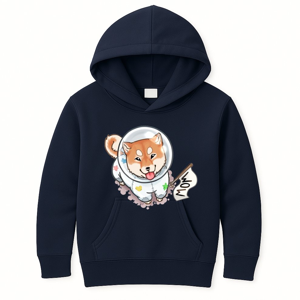 Shiba Inu Astronaut Cute Mom Kids Hoodie