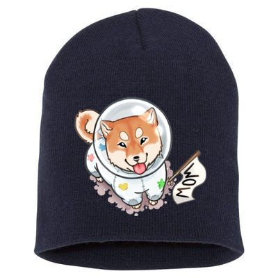 Shiba Inu Astronaut Cute Mom Short Acrylic Beanie