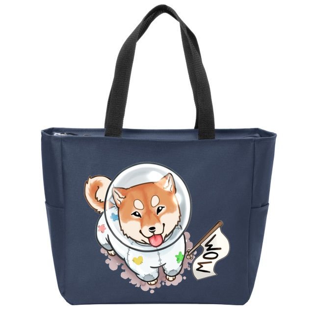 Shiba Inu Astronaut Cute Mom Zip Tote Bag