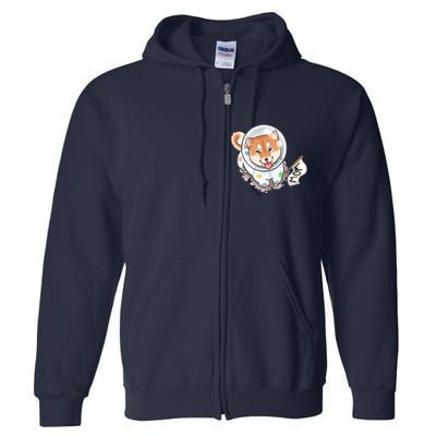 Shiba Inu Astronaut Cute Mom Full Zip Hoodie