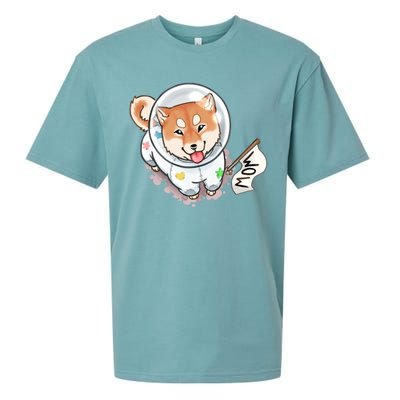 Shiba Inu Astronaut Cute Mom Sueded Cloud Jersey T-Shirt