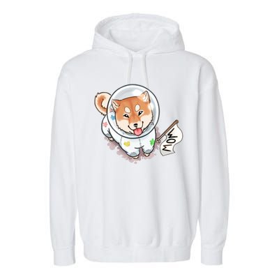 Shiba Inu Astronaut Cute Mom Garment-Dyed Fleece Hoodie