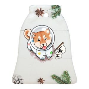 Shiba Inu Astronaut Cute Mom Ceramic Bell Ornament