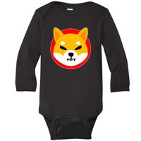 Shiba Inu SHIB Token Crypto Currency Logo Baby Long Sleeve Bodysuit