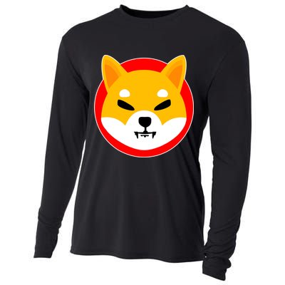 Shiba Inu SHIB Token Crypto Currency Logo Cooling Performance Long Sleeve Crew