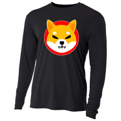 Shiba Inu SHIB Token Crypto Currency Logo Cooling Performance Long Sleeve Crew