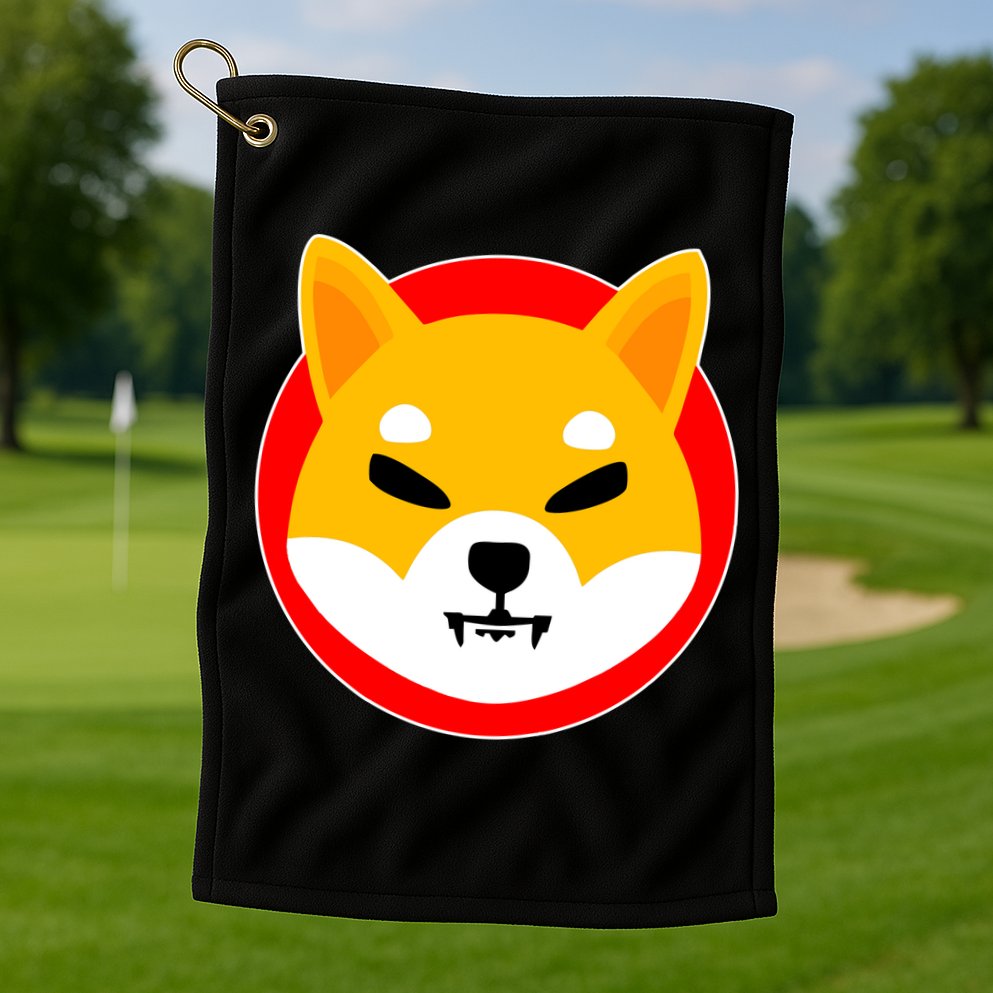 Shiba Inu SHIB Token Crypto Currency Logo Golf Towel
